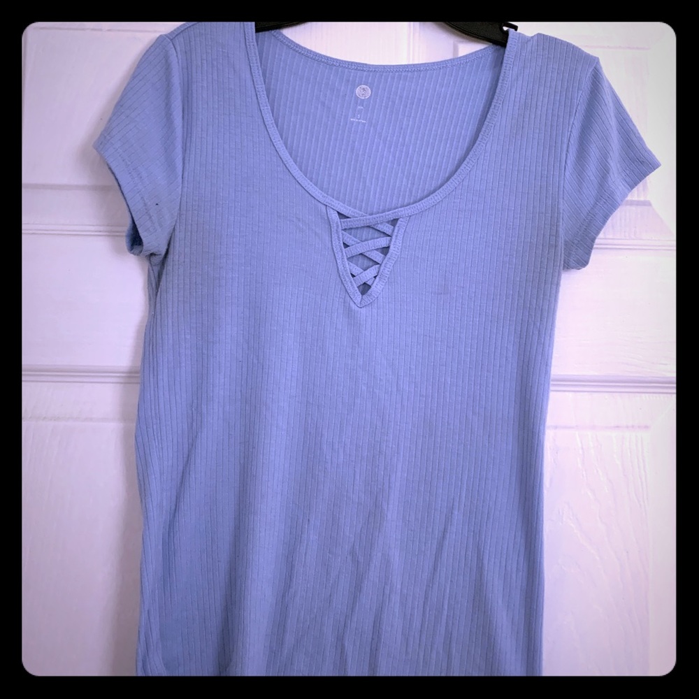 baby blue shirt
